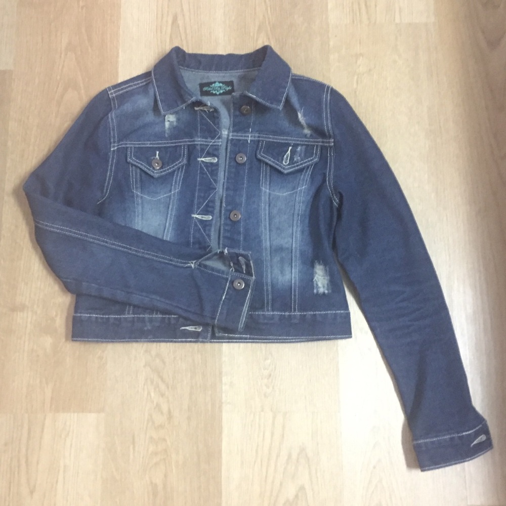 EUC Rebel by Right Distressed Cropped Jacket, Sz M